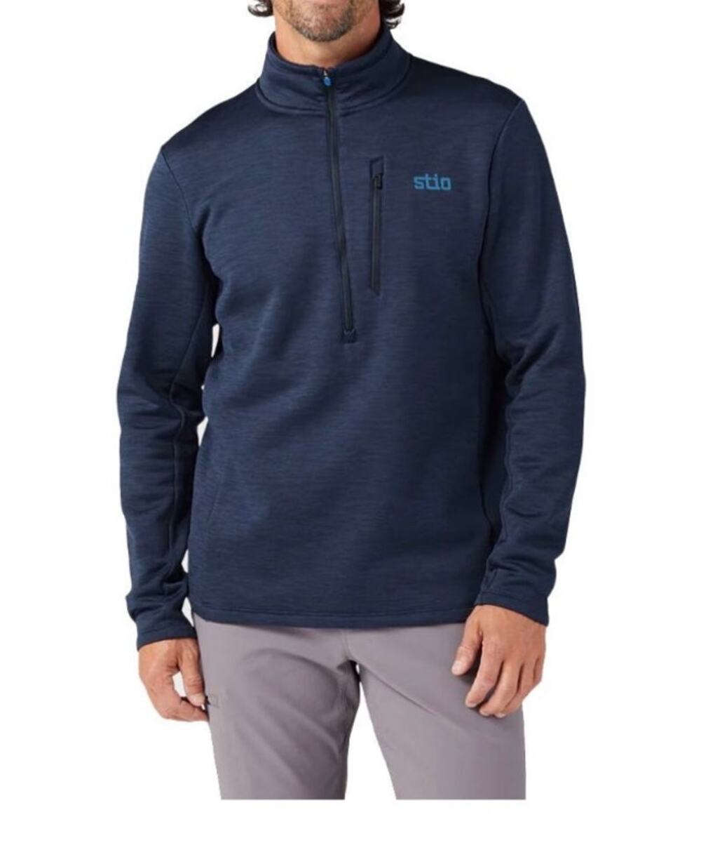 Stio Mens Glide Power Stretch Half Zip Pullover Sweater Navy Size Large MSRP 139